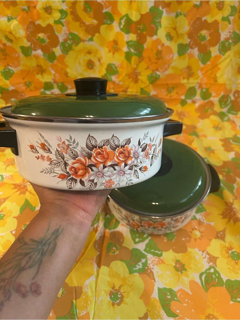 Vintage 1970’s Kitchenmate Enamelware (Set of 2)